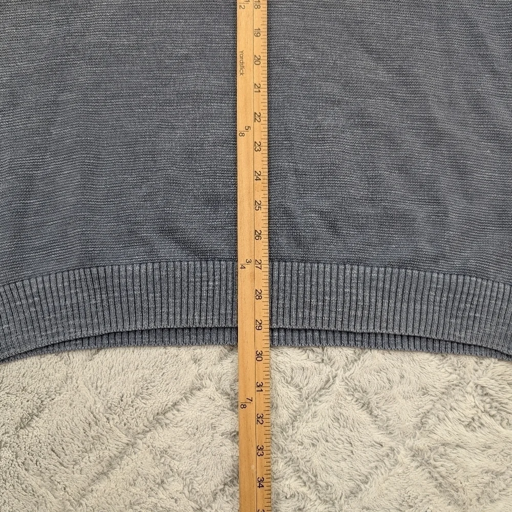 Tommy Bahama Sweater Mens XL Gray ¼ Zip Pullover Knit Cotton Casual Beach